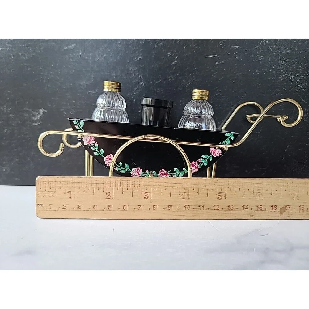 Push Cart Floral Salt And Pepper Shakers Vintage